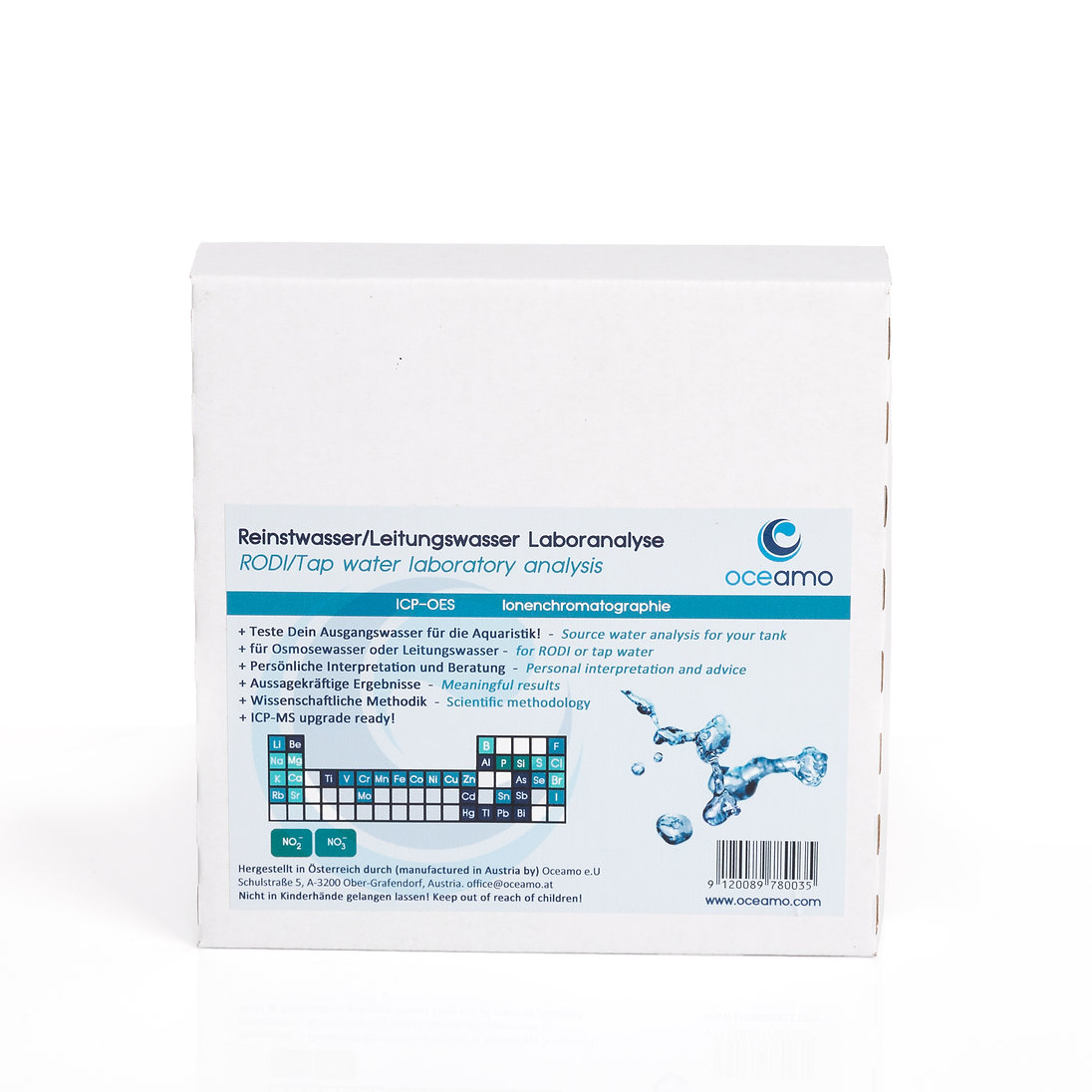 Oceamo Reinstwasseranalyse/Leitungswasser Laboranalyse