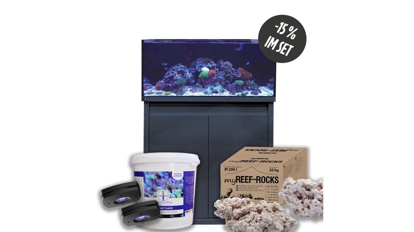 D-D Reef-Pro 900 D-LUX Anthrazit Gloss Aquarium inkl. Beleuchtung, Riffaufbau, Salz