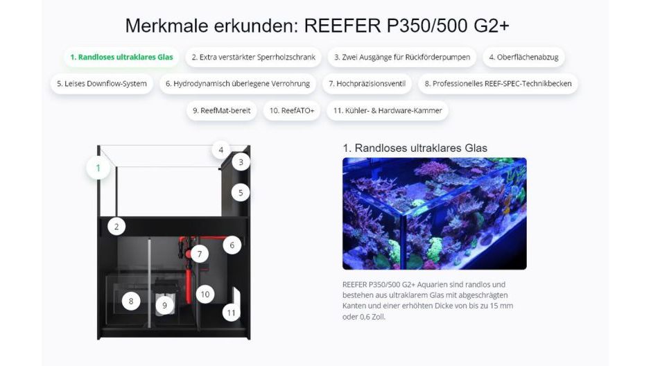 Red Sea REEFER™ Peninsula G2+ 500 System Raumteiler Schwarz (R42351G2P-EUR)