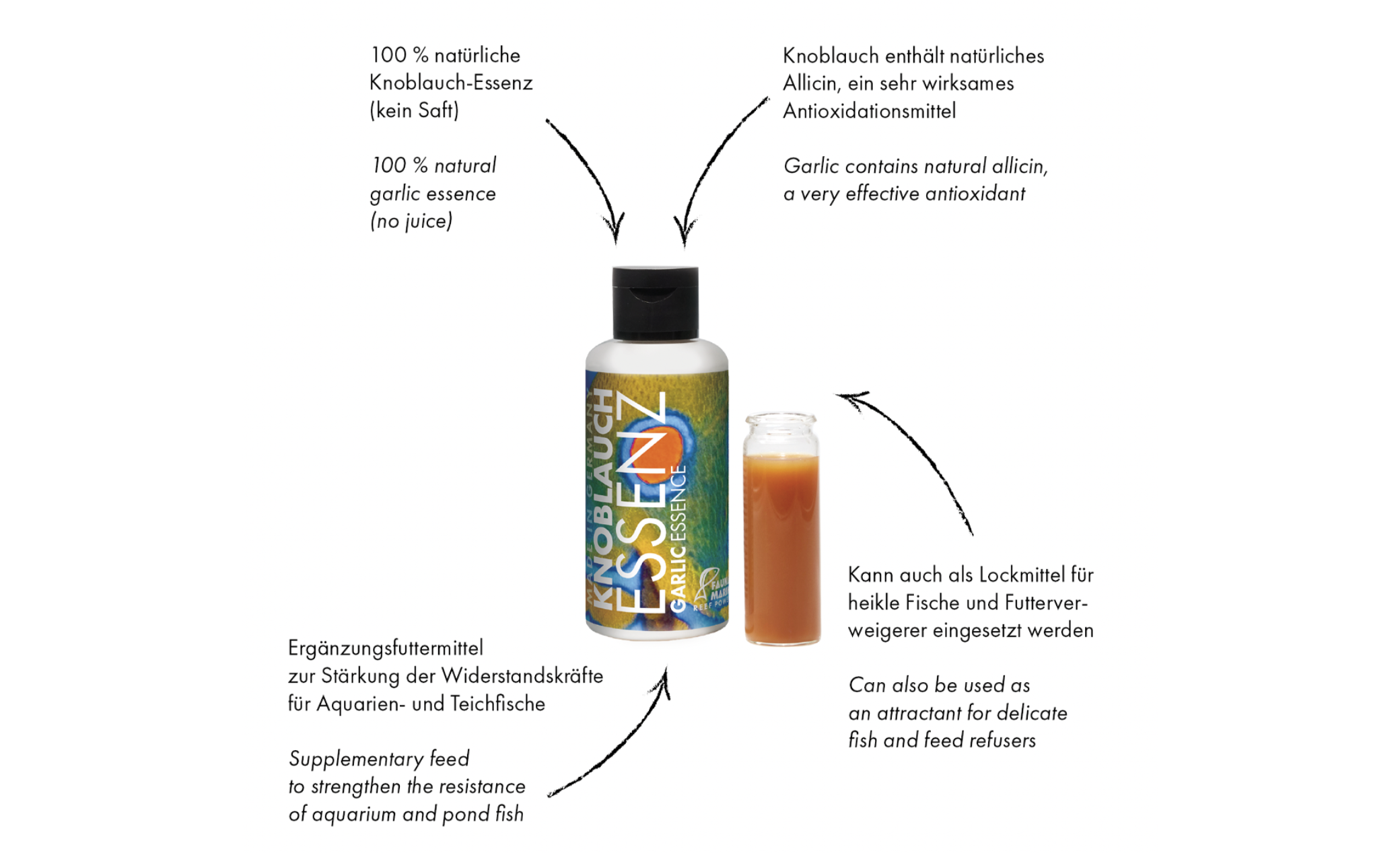 Fauna Marin Knoblauchessenz 100% natürliches Knoblauchextrakt 100 ml