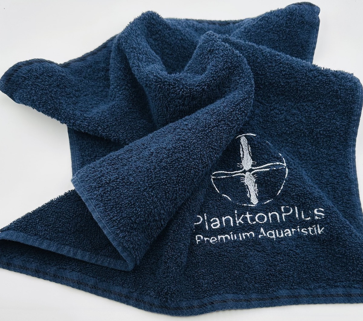 PlanktonPlus Aquaristik Handtuch 50x100cm Nachtblau mit Logo
