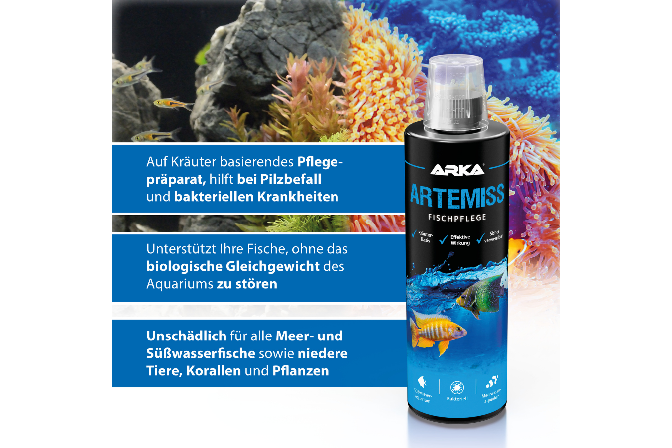 ARKA Artemiss Meer- und Süßwasser Fischpflege 473 ml