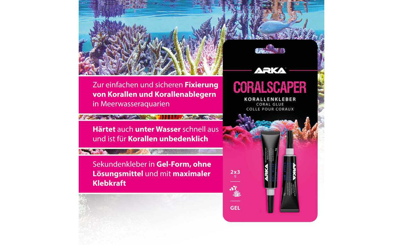 ARKA Coralscaper Gel Korallenkleber Sekundenkleber 2x3 g