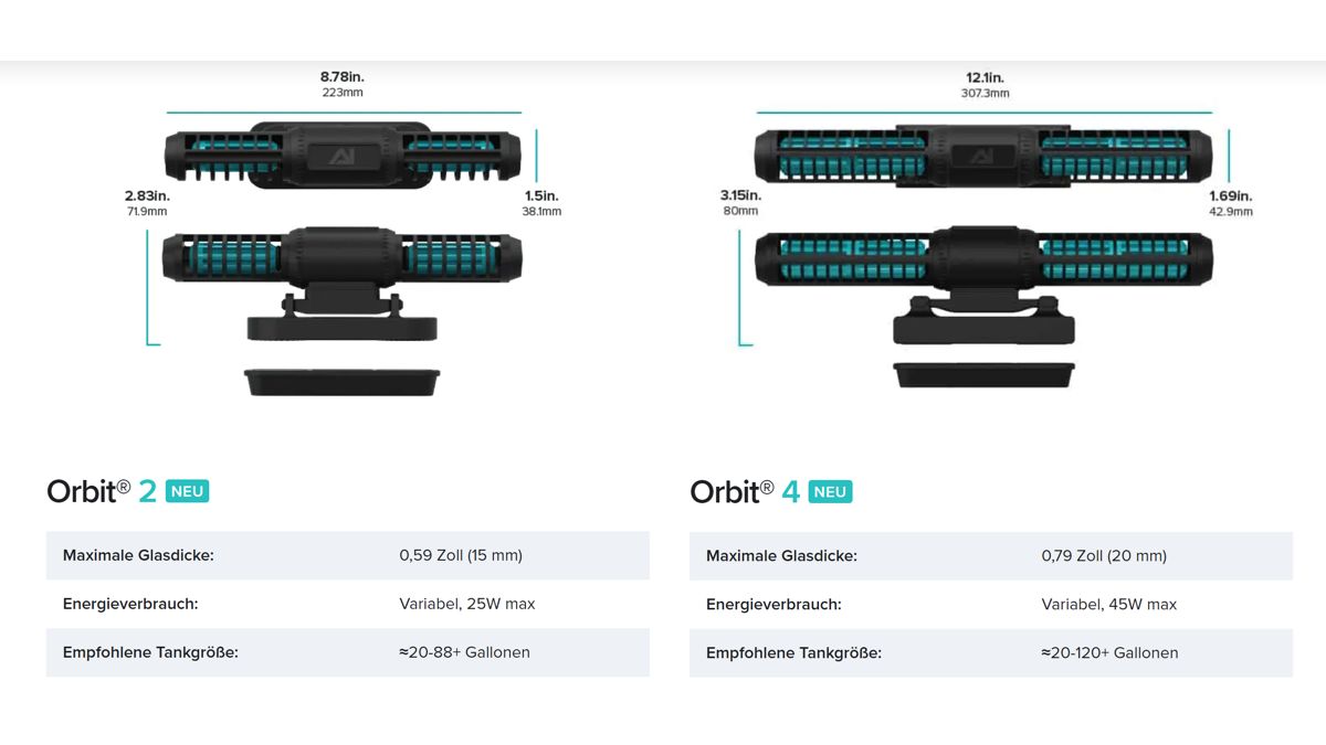 AI Orbit 4 Strömungspumpe (max. 15000 l/h, max. Glasdicke 20mm)