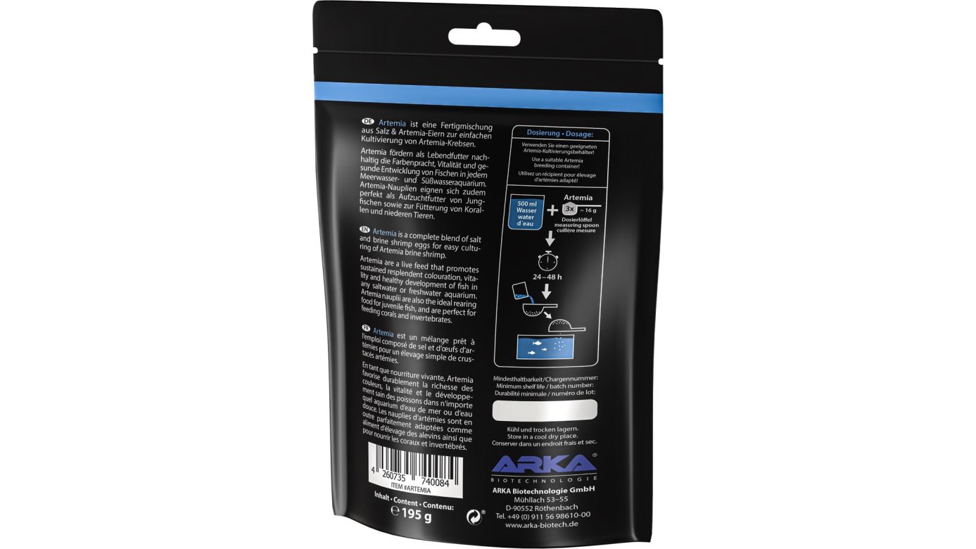 ARKA Artemia Fertigmischung aus Artemia-Eiern & Salz 195 g