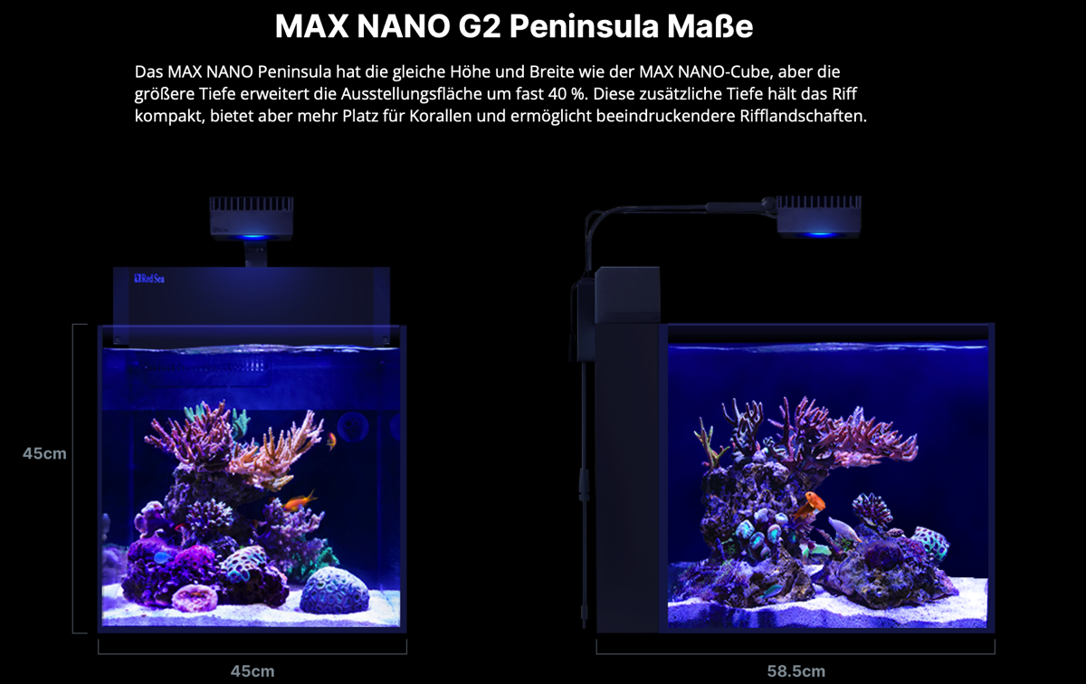Red Sea MAX NANO G2 Peninsula inkl. weißer Unterschrank (R40006G2)