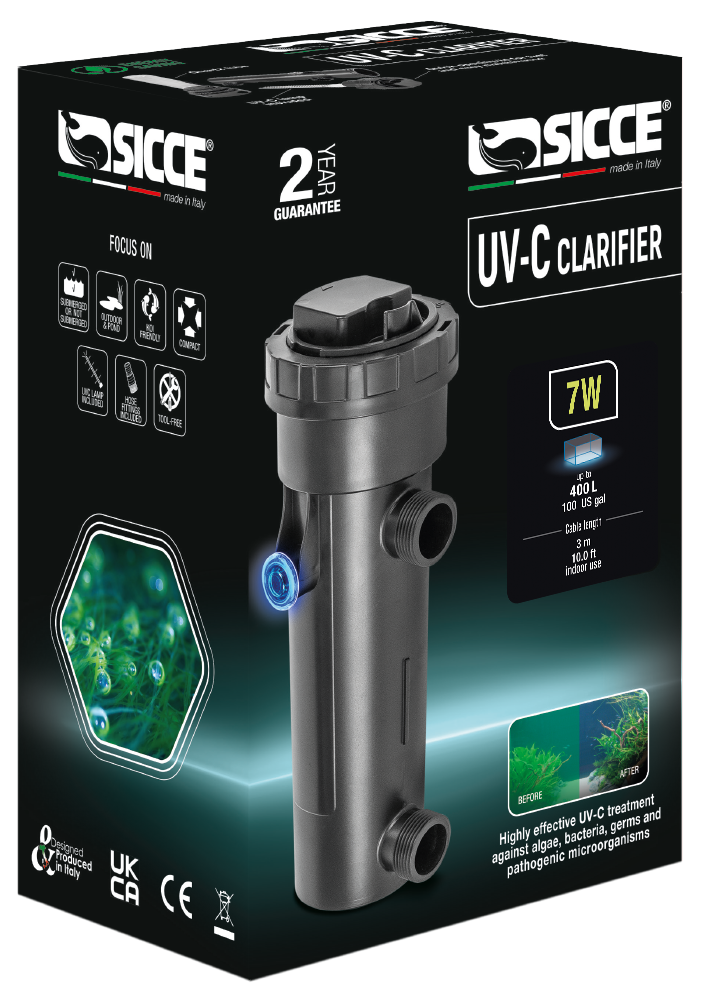 Sicce UV-C Klärer 7W (Durchfluss max. 200-500 l/h)