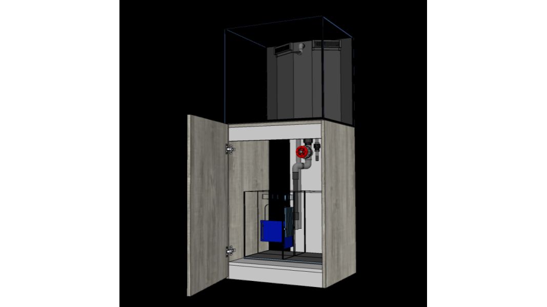 D-D AQUA-Pro Reef 600 Cube Natural Oak 60x60x60cm Aquariumsystem mit Holzschrank