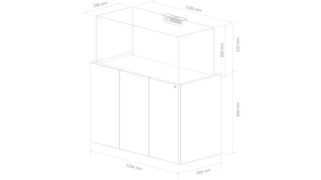 Nyos Opus G2 440 Pro-Line grey (125x55x55cm) 378 Liter