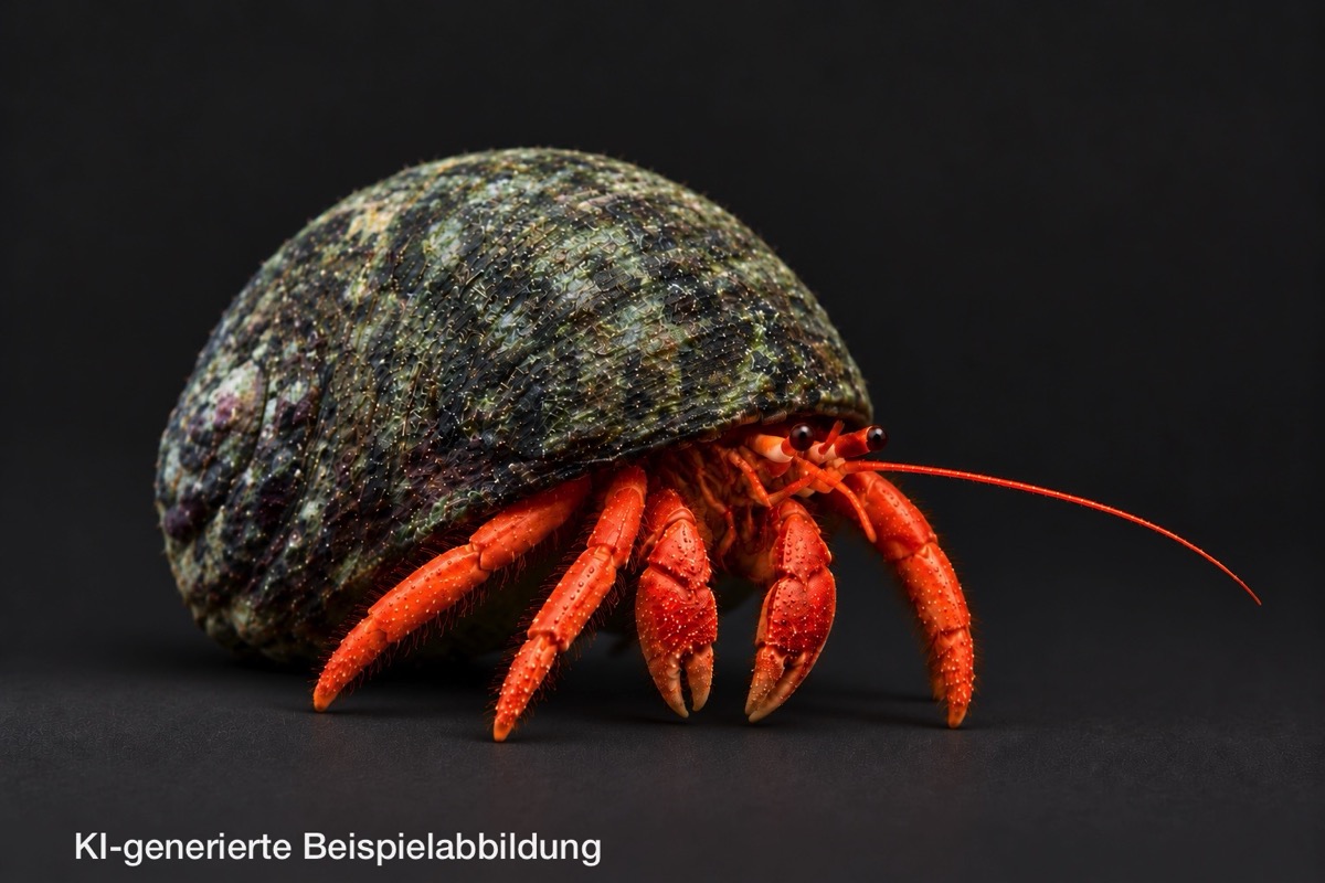 Clibanarius rutilus - Orangeroter Einsiedlerkrebs