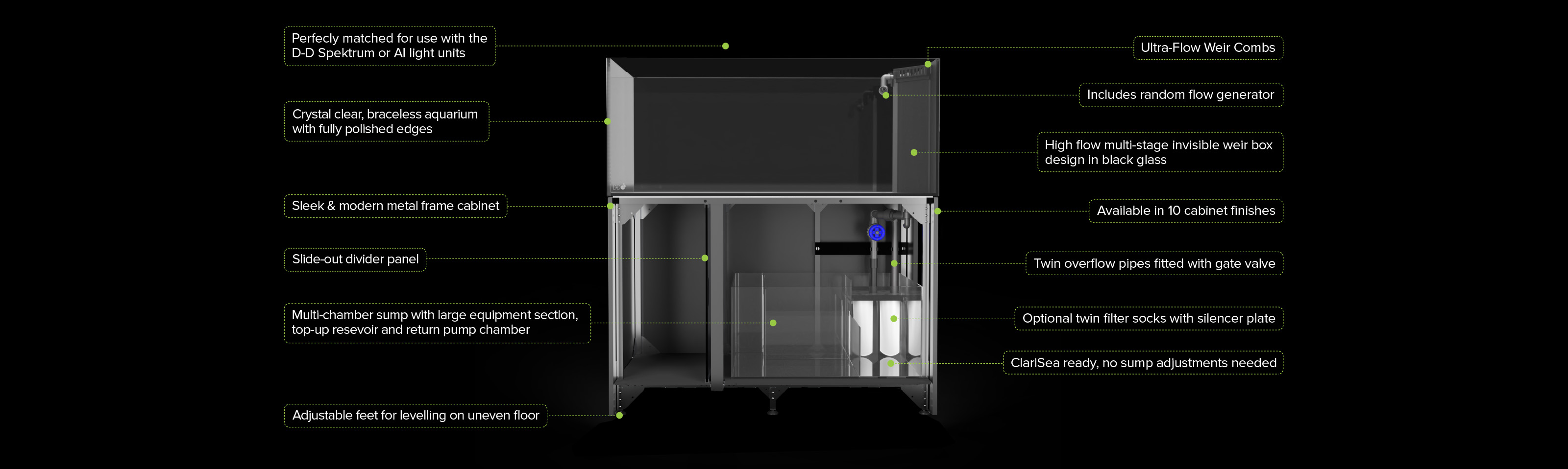 *NEU* D-D Aqua-Pro Reef Peninsula 1500 Metal Frame Anthracite Matt 150x75x56cm Aquariumsystem