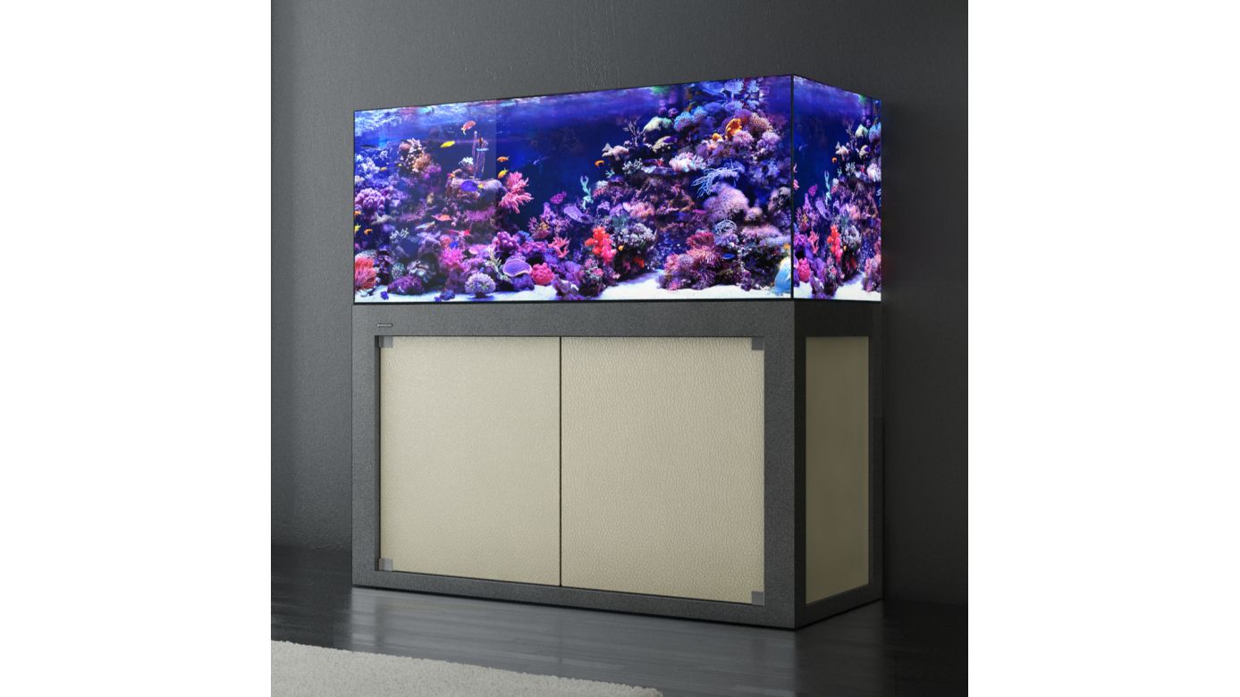 Giesemann LINEA 85/160 Aquarium 160x60x55cm Ohne Leuchten Eigene Farbkombination Titan soft Feinstruktur (+ Aufpreis) Glas hochglanz schwarz