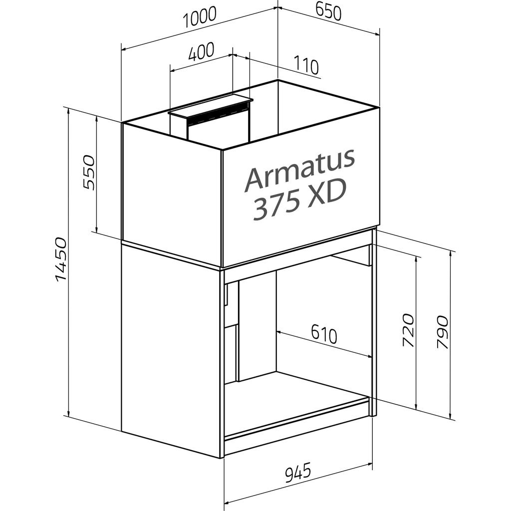Aqua Medic Armatus 375 XD weiß 100x65x55 cm Aqua Medic Armatus 375 XD weiß 100x65x55 cm