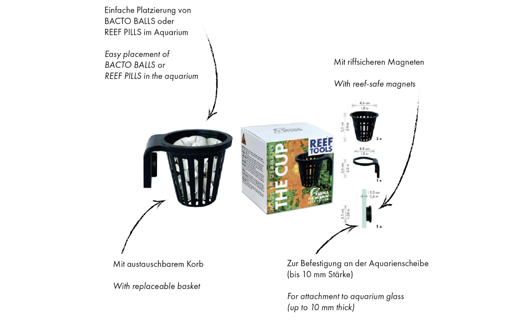 Fauna Marin The Cup zur Platzierung von Bacto Balls