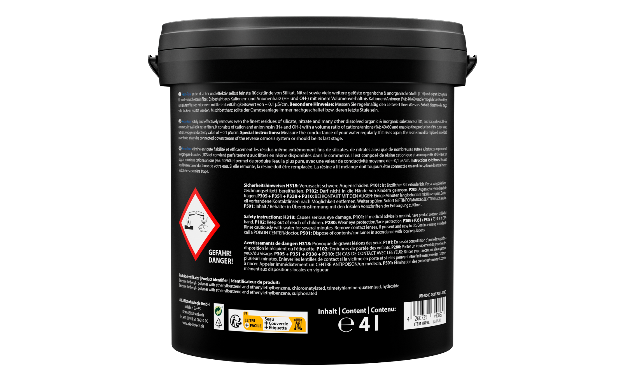 ARKA Resin Pure Mischbettharz 4 Liter Eimer