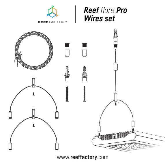 Reef Factory Reef Flare Pro Wires Set Seilaufhängung