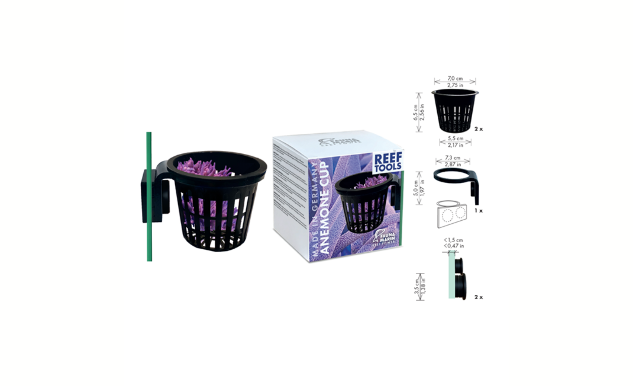 Fauna Marin Anemone Cup Korb zur Eingewöhnung von Korallen, Seeanemonen und Krabblern