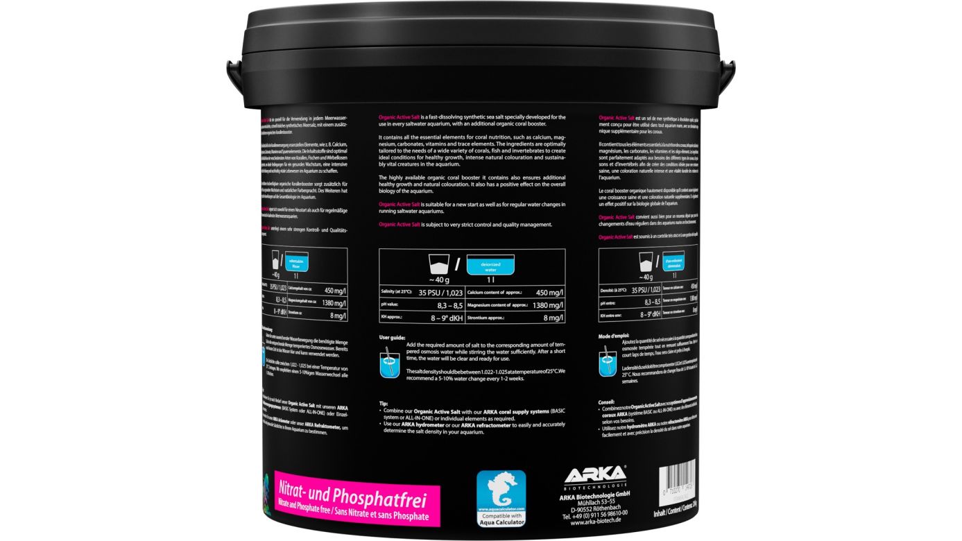 ARKA Organic Active Salt Meersalz 20 kg