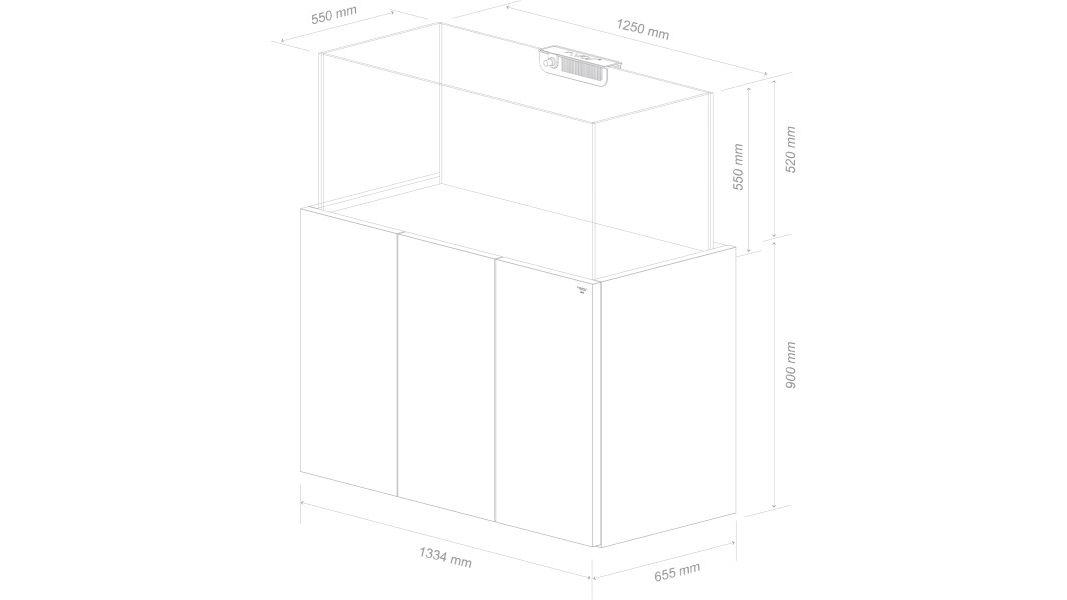 Nyos Opus G2 440 Pro-Line white (125x55x55cm) 378 Liter