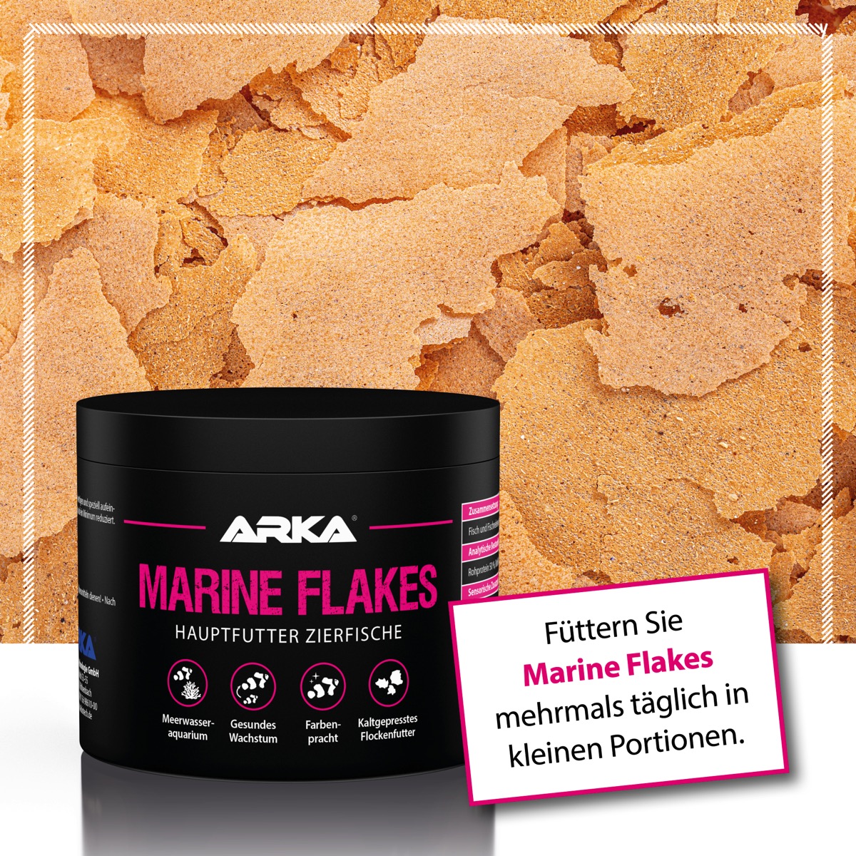 ARKA Marine Flakes Flockenfutter 250 ml (30 g) ARKA Marine Flakes Flockenfutter 500 ml (50 g)