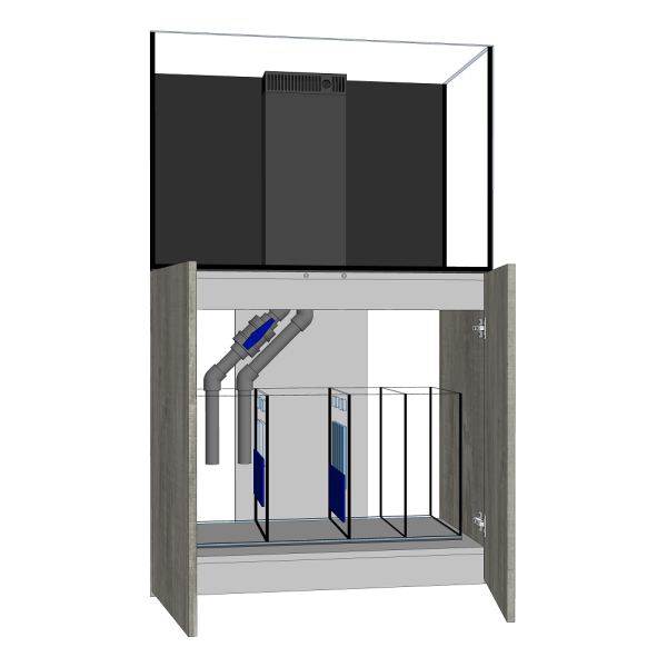 D-D AQUA-Pro Reef 900 White Gloss 90x50x60cm Aquariumsystem mit Holzschrank