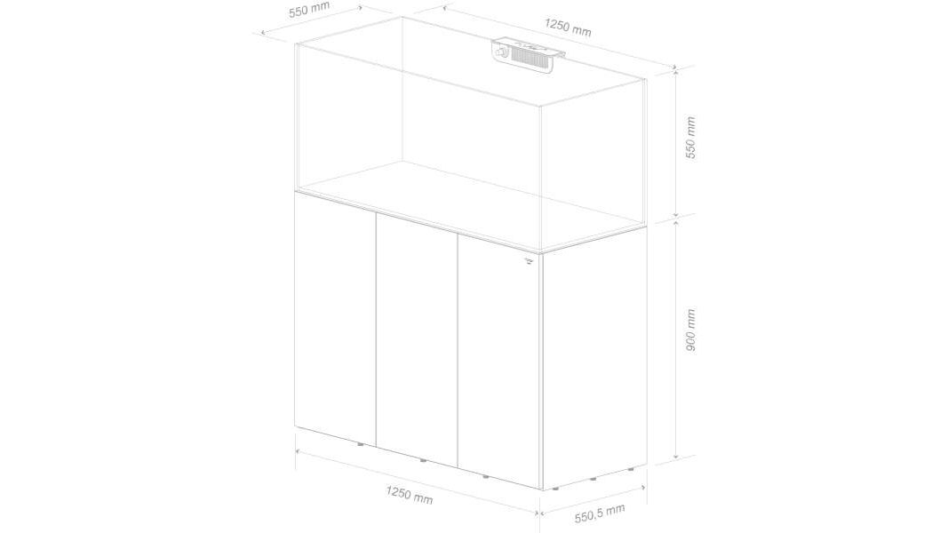 Nyos Opus G2 440 Slim-Line grey (125x55x55cm) 378 Liter