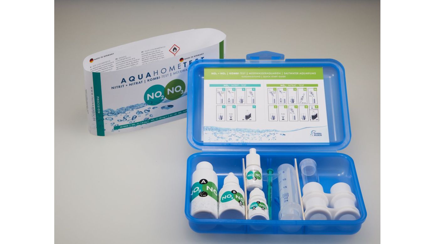 Fauna Marin AquaHomeTest NO2+NO3: Nitrit + Nitrat | Kombi-Test für Meerwasseraquarien