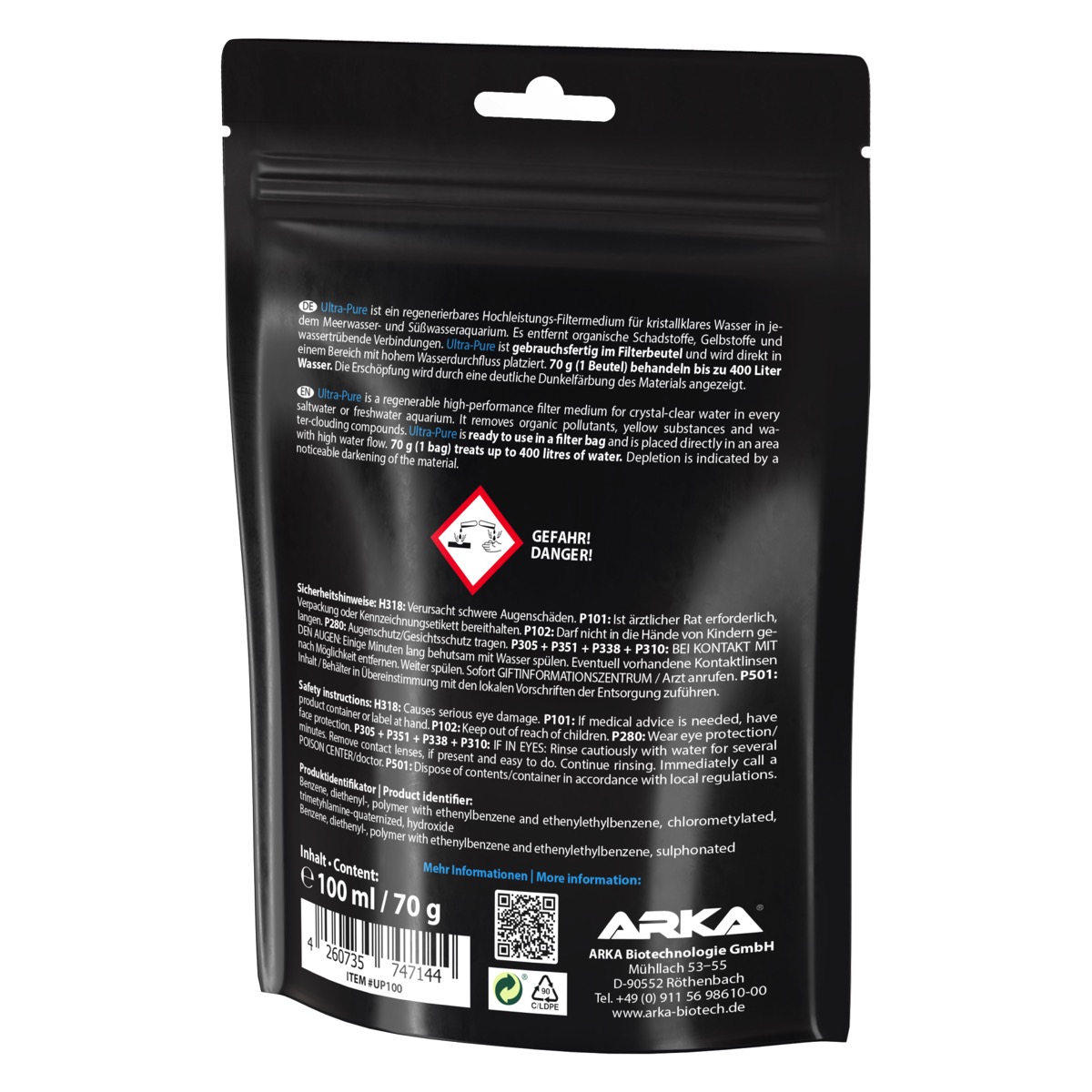*NEU* ARKA ULTRA-PURE Hochleistungs-Filtermedium 100 ml / 70 g