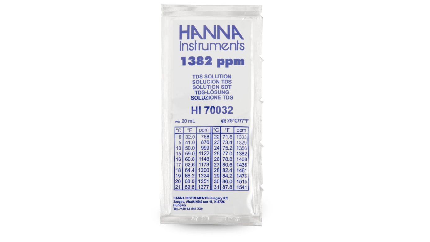 Hanna HI70032P Kalibrierlösung TDS 1382 mg/L, 1x 20mL-Beutel