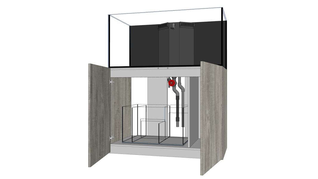 D-D AQUA-Pro Reef 1200 Anthracite Matt 120x60x56cm Aquariumsystem mit Holzschrank