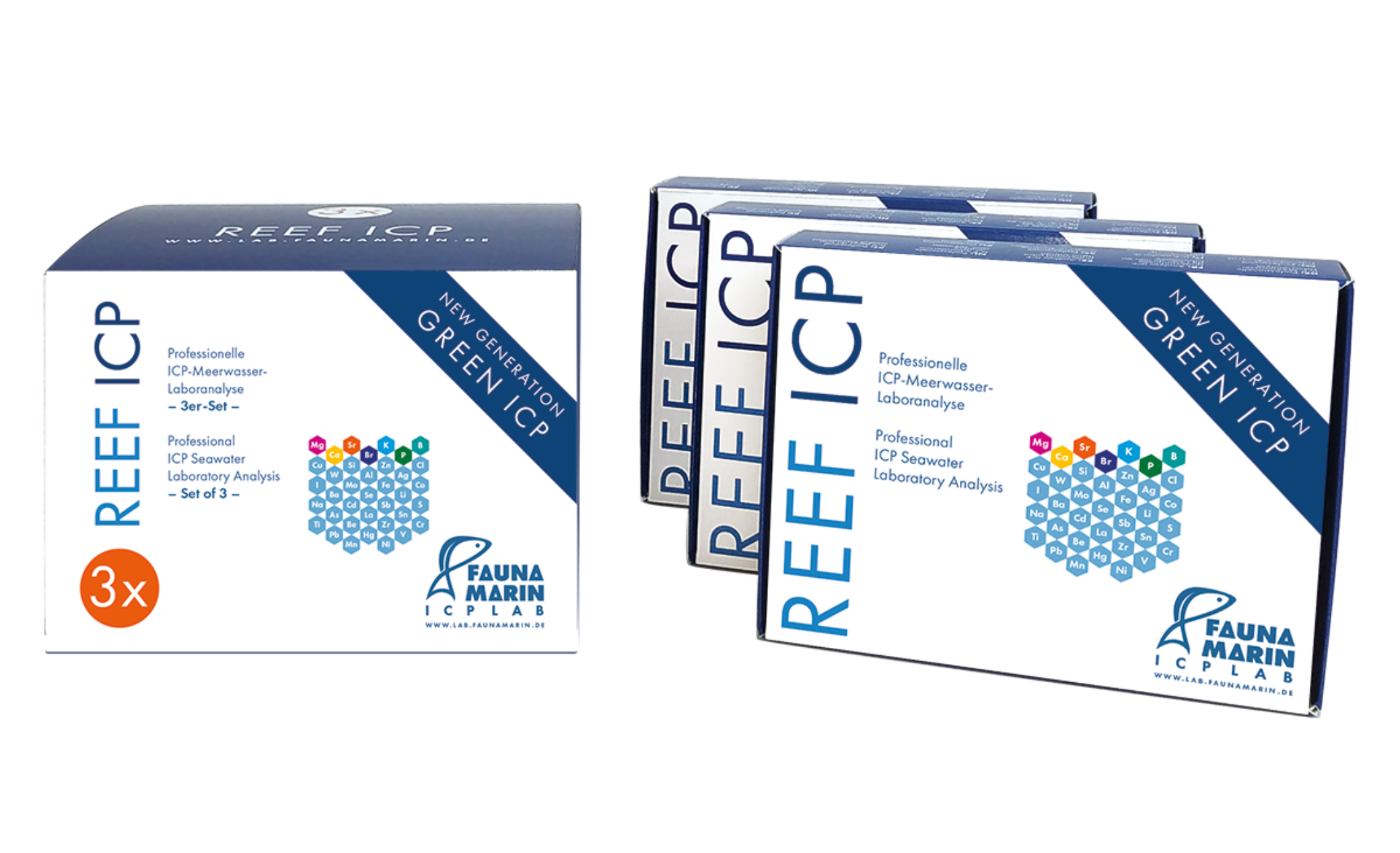 Fauna Marin Reef SRL ICP Wasseranalyse 3er Set