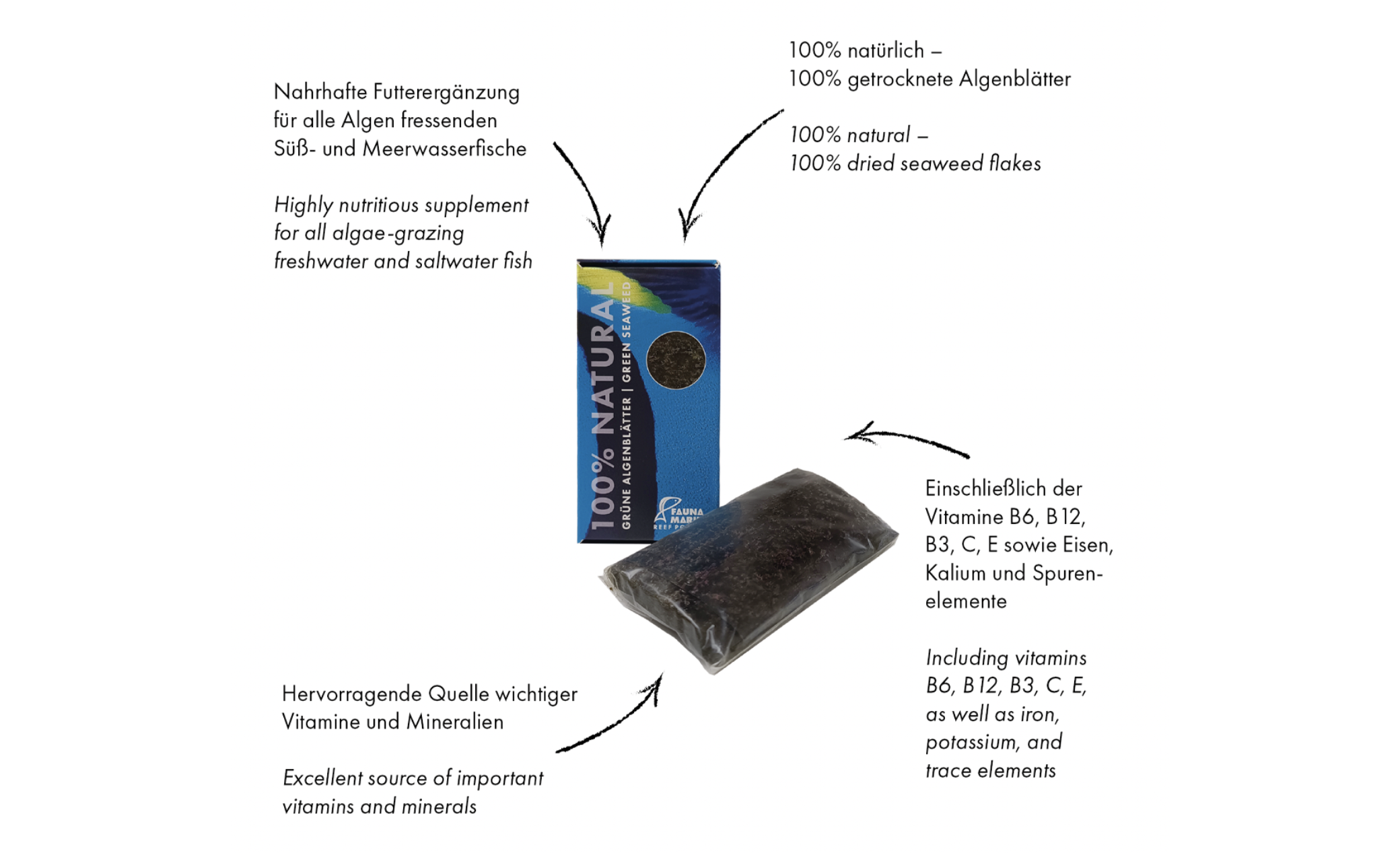 Fauna Marin Grüne Algenblätter Green Seaweed 100% natural Kaltwasser Nori Alge 23 g