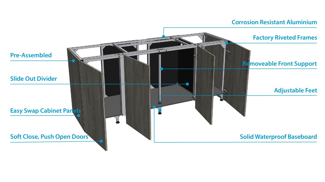 D-D AQUA-Pro Reef 2100 Metal Frame Black Satin Aquariumsystem 210x65x68cm